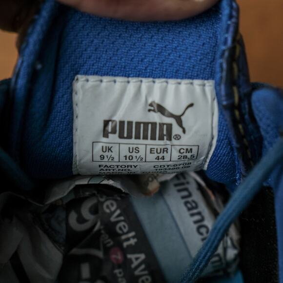 Puma‎ Cell Mio Blue Alligator Print Sneakers Yellow Trim Men Size US 10.5 UK 9.5 - Picture 9 of 9